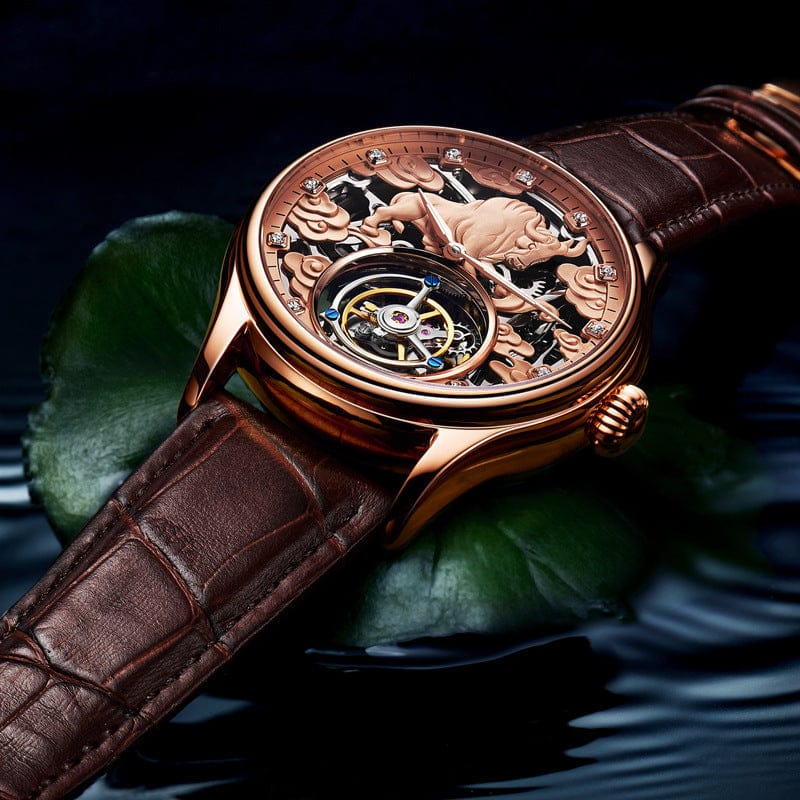 Double-sided Gemstone Glass Mechanical Watch - A-1 Thread Vault