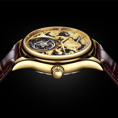 Double-sided Gemstone Glass Mechanical Watch - A-1 Thread Vault