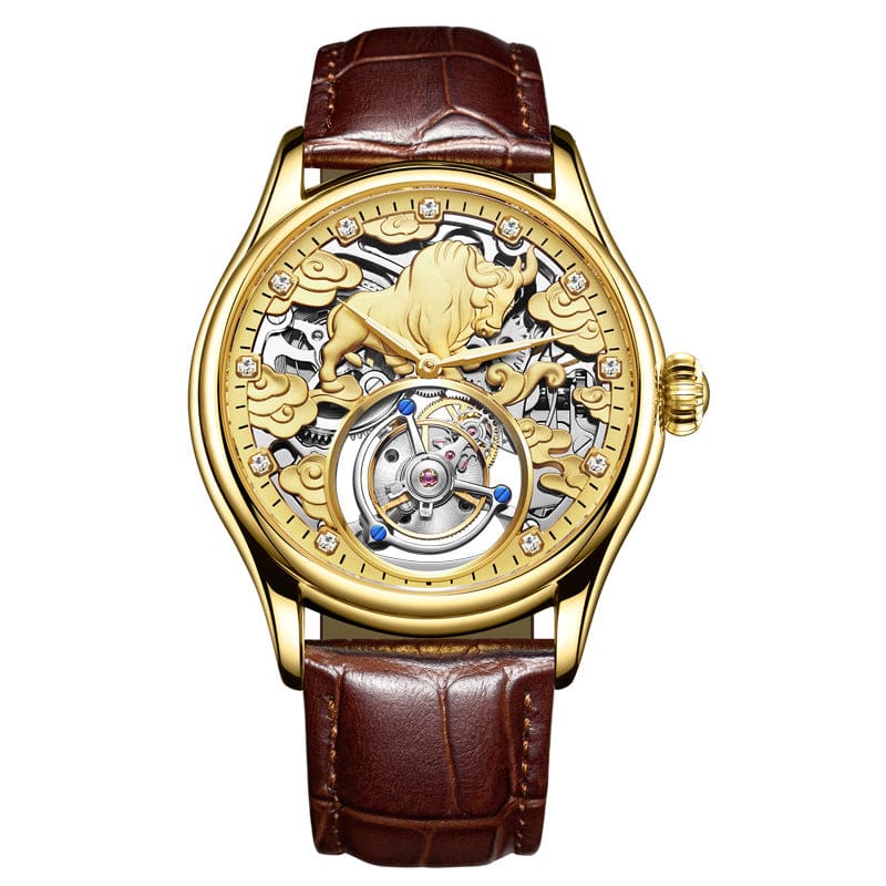 Double-sided Gemstone Glass Mechanical Watch - A-1 Thread Vault