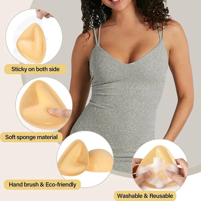 Double-Sided Sticky Bra Pads Women Summer Ultra Instant Push Up Bra Pads Reusable Padded Inserts Strapless Lift For Swimsuit - A-1 Thread Vault