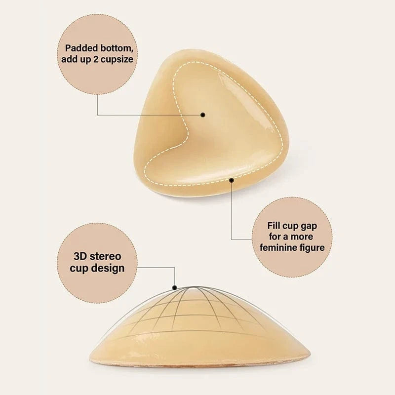 Double-Sided Sticky Bra Pads Women Summer Ultra Instant Push Up Bra Pads Reusable Padded Inserts Strapless Lift For Swimsuit - A-1 Thread Vault