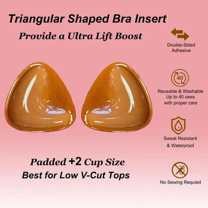 Double-Sided Sticky Bra Pads Women Summer Ultra Instant Push Up Bra Pads Reusable Padded Inserts Strapless Lift For Swimsuit - A-1 Thread Vault