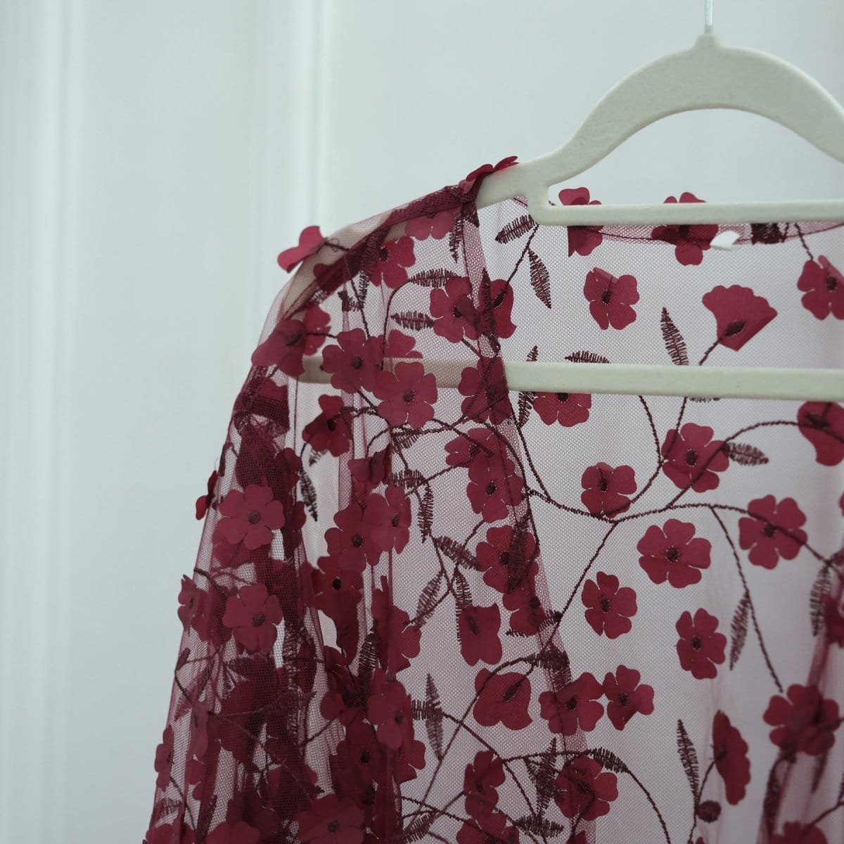 Dreamy 3D Flower Mesh Open Abaya Set(MOA313) - A-1 Thread Vault