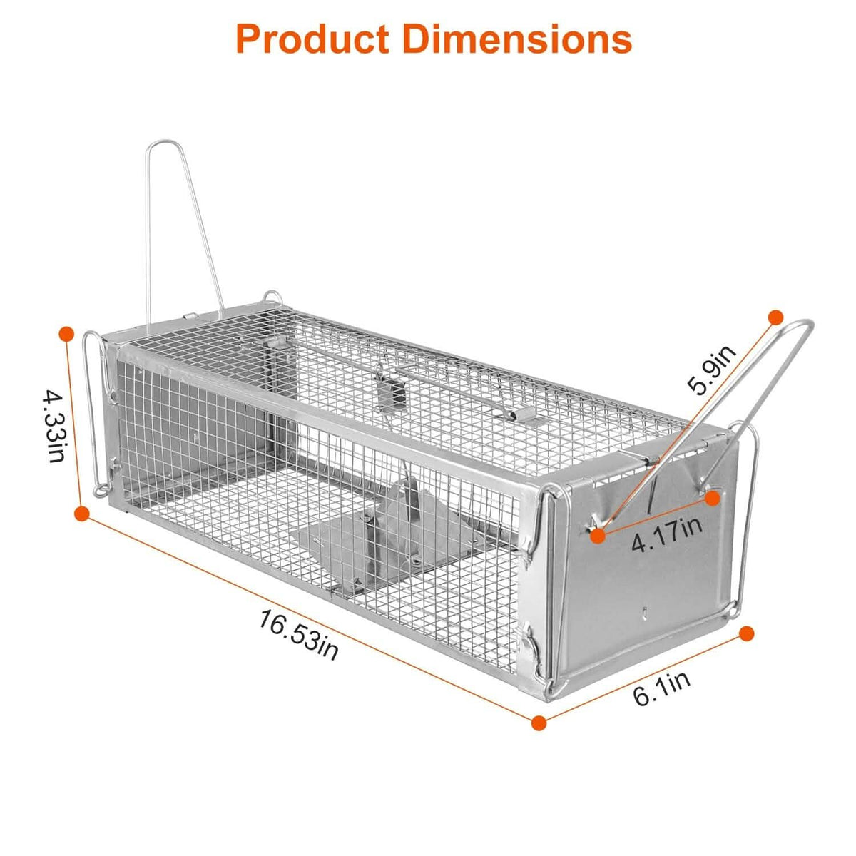 Dual Door Rat Trap Cage Humane with 2 Detachable U Shape Rod - A-1 Thread Vault