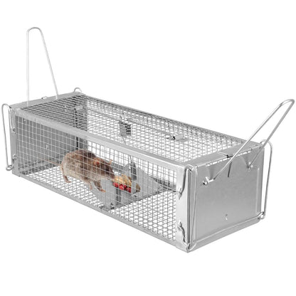 Dual Door Rat Trap Cage Humane with 2 Detachable U Shape Rod - A-1 Thread Vault