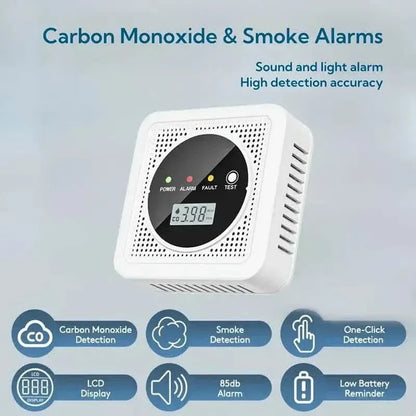 Dual Sensor Smoke & Carbon Monoxide Detector Alarm with LCD Display - A-1 Thread Vault