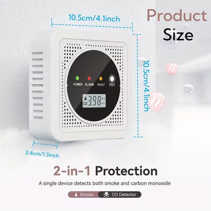 Dual Sensor Smoke & Carbon Monoxide Detector Alarm with LCD Display - A-1 Thread Vault