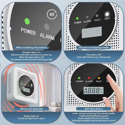 Dual Sensor Smoke & Carbon Monoxide Detector Alarm with LCD Display - A-1 Thread Vault
