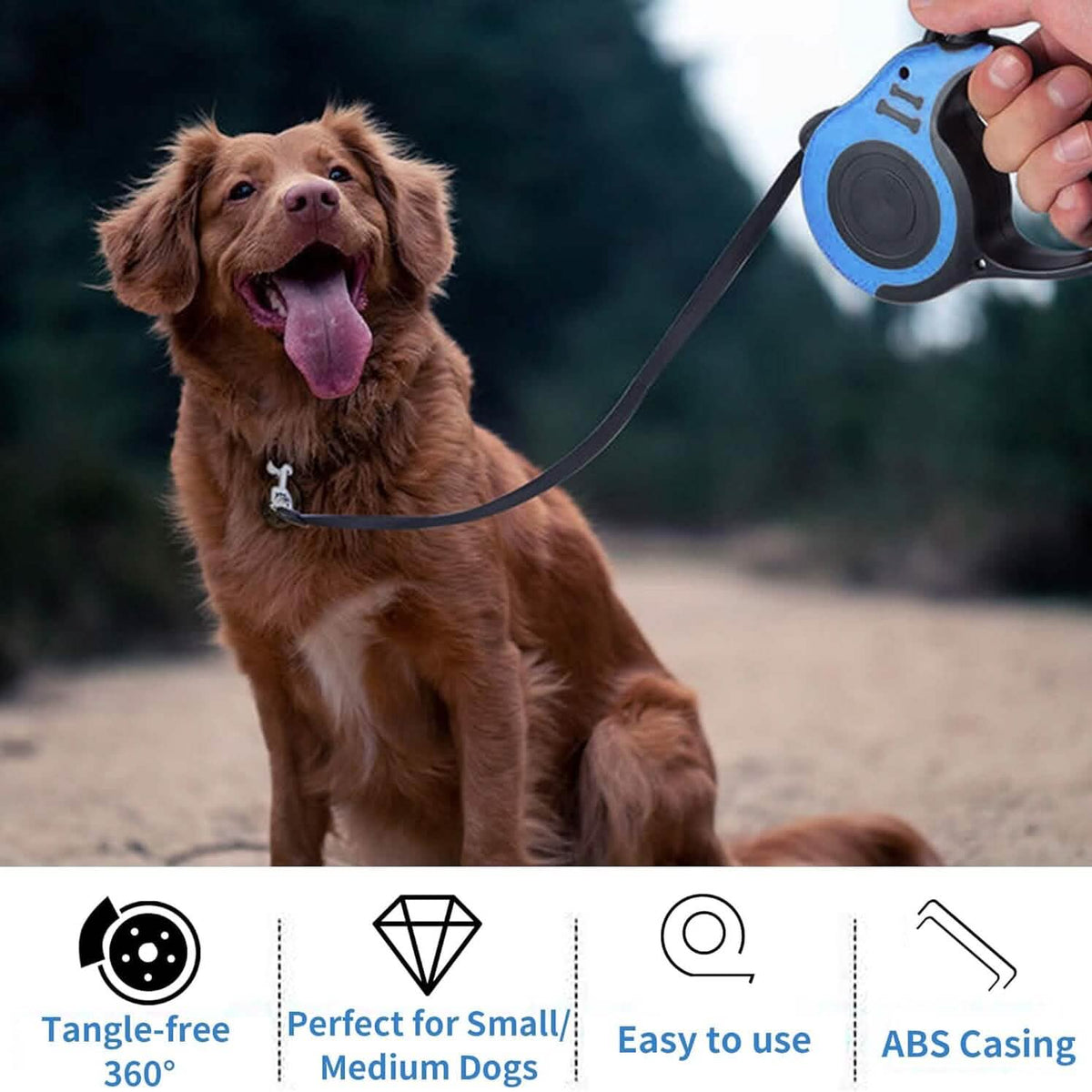 Durable Double Switch Retractable Pet Leash - A-1 Thread Vault