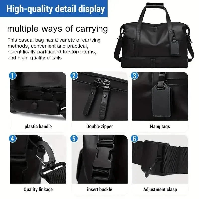 Durable Large Weekender Bag with Shoe Compartment - A-1 Thread Vault