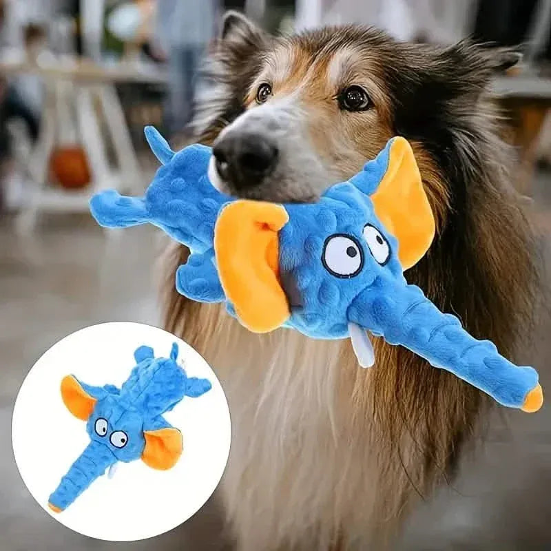 Durable Squeaky Elephant Plush Dog Toy - Bite-Resistant, Teeth Cleaning for All Breeds - A-1 Thread Vault