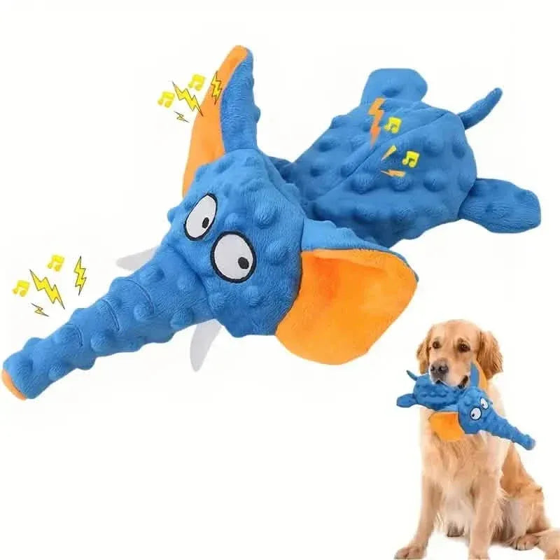 Durable Squeaky Elephant Plush Dog Toy - Bite-Resistant, Teeth Cleaning for All Breeds - A-1 Thread Vault