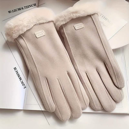 Cashmere Warm Suede Leather Plush Touch Screen Gloves - A-1 Thread Vault