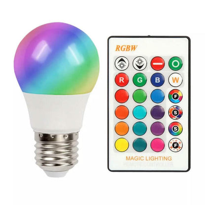 E27 RGB LED Light Bulb 16 Color Changing Magic RGBW Colorful Remote Control Lamp - A-1 Thread Vault