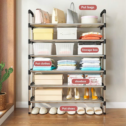 7-Tier Iron Shoe Rack – Space-Saving, Floor-Standing - A-1 Thread Vault