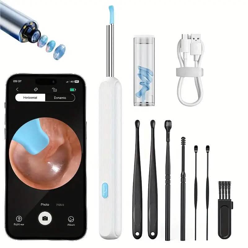 Ear Wax Removal Kit with Camera, Light and 6 Ear Spoons - A-1 Thread Vault
