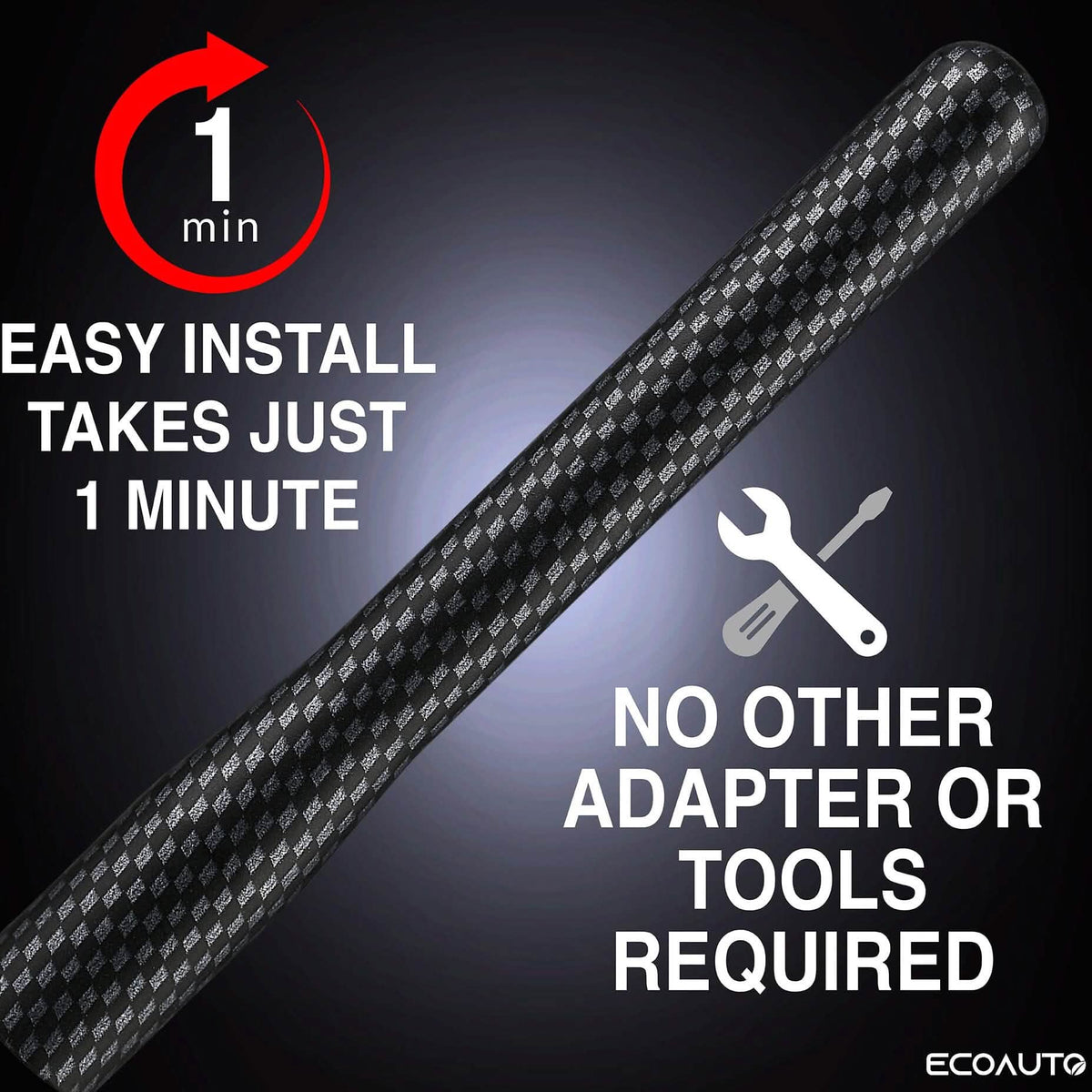 EcoAuto Antenna fits Ford F150 F250 F350 Super Duty, Bronco, Raptor & Dodge RAM Truck Short Antenna - A-1 Thread Vault