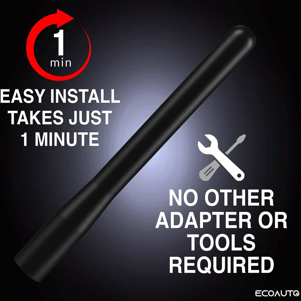 EcoAuto Antenna fits Ford F150 F250 F350 Super Duty, Bronco, Raptor & Dodge RAM Truck Short Antenna - A-1 Thread Vault