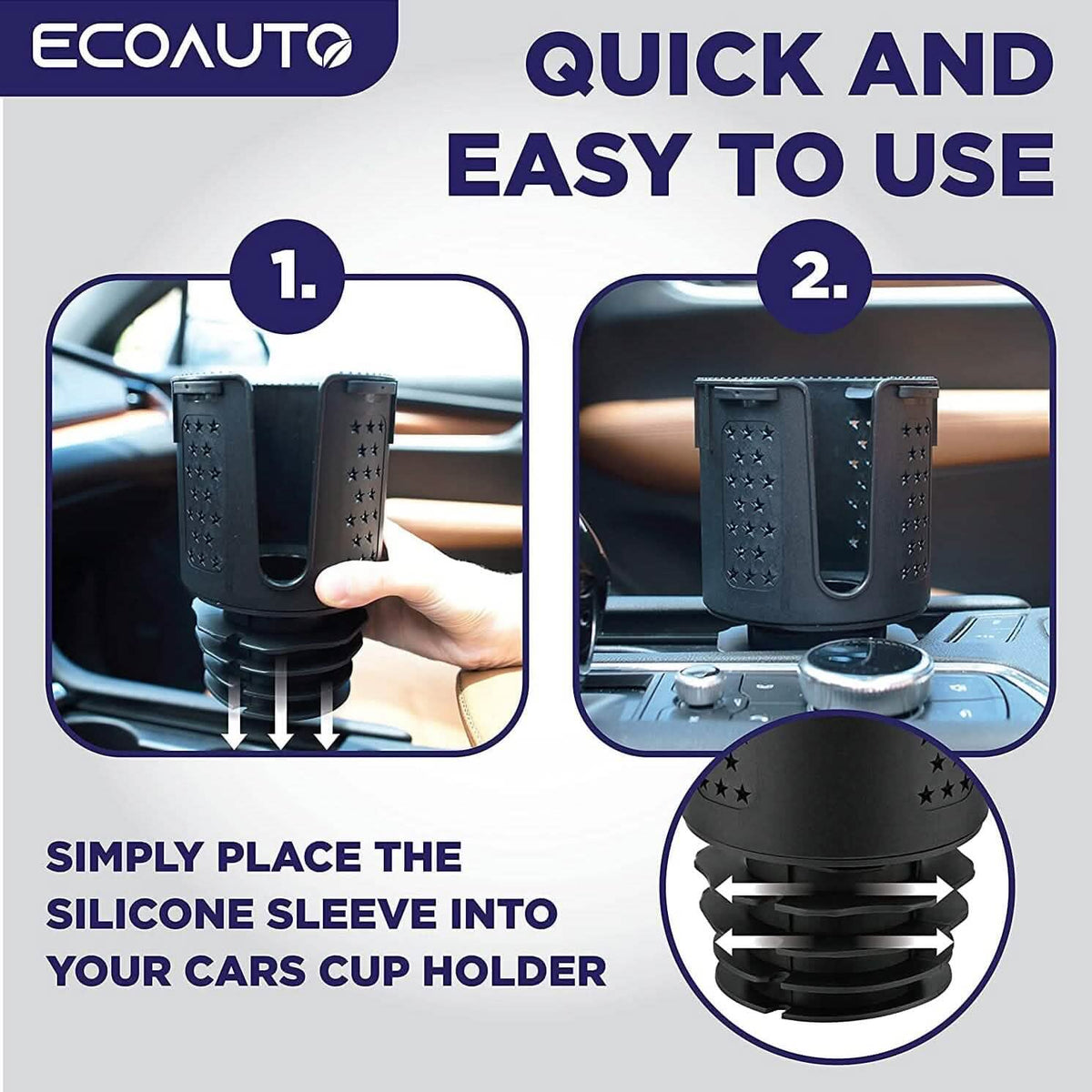 EcoAuto Cup Holder Expander for Car - A-1 Thread Vault