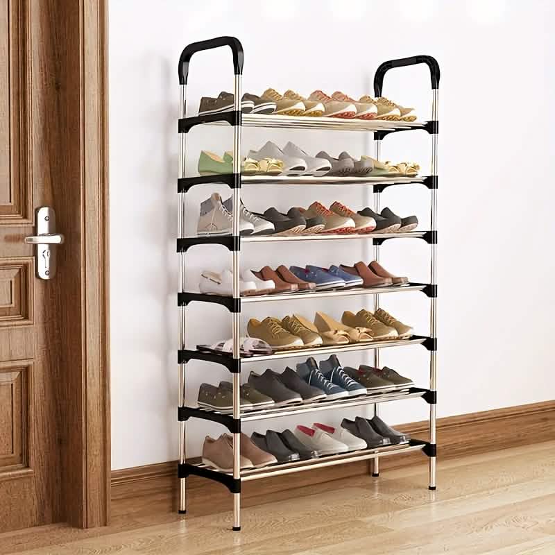 7-Tier Iron Shoe Rack – Space-Saving, Floor-Standing - A-1 Thread Vault