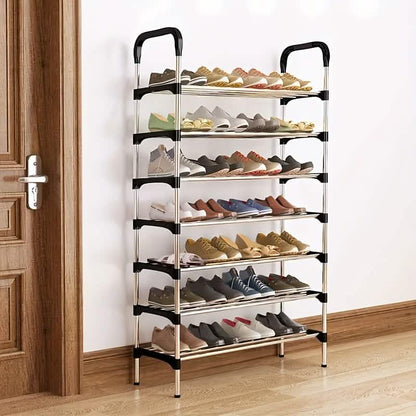 7-Tier Iron Shoe Rack – Space-Saving, Floor-Standing - A-1 Thread Vault