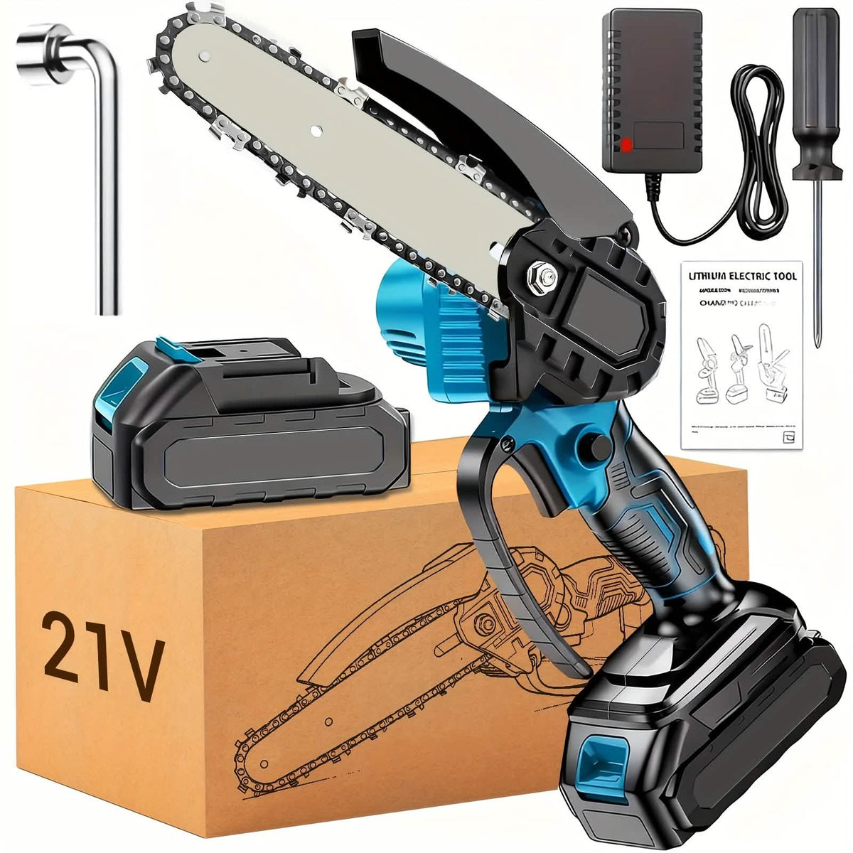 6-inch Cordless Mini Chainsaw – Handheld Electric, Lightweight, Battery-Powered - A-1 Thread Vault