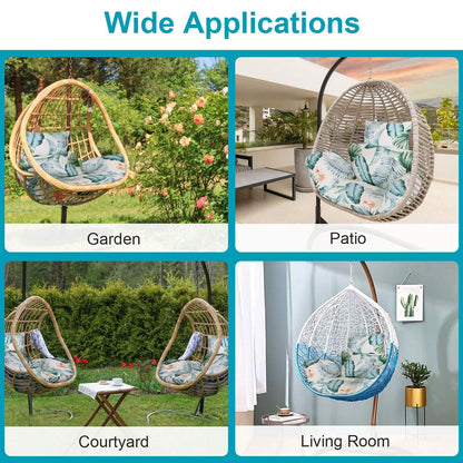 Egg Chair Hanging Basket Seat Soft Cushion with Headrest - A-1 Thread Vault