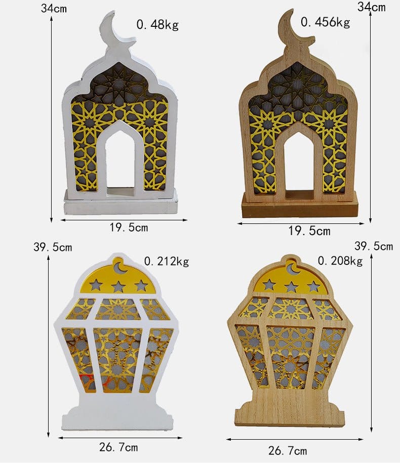 Eid Wooden LED Decorative Desktop Ornaments (MAC395) - A-1 Thread Vault