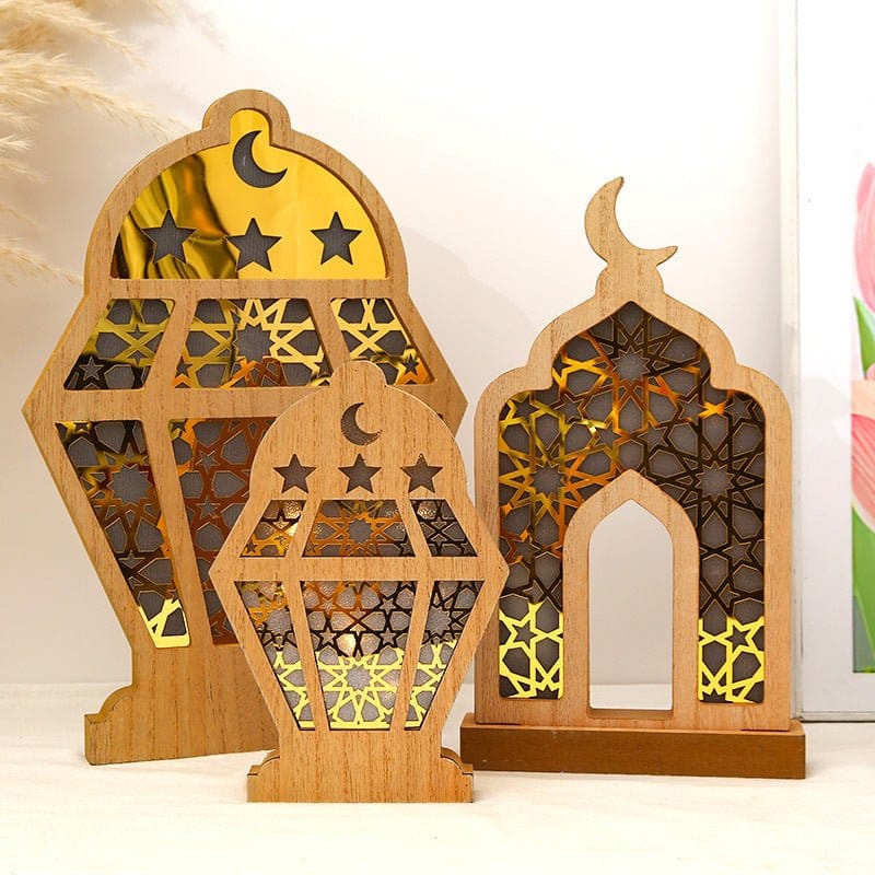 Eid Wooden LED Decorative Desktop Ornaments (MAC395) - A-1 Thread Vault