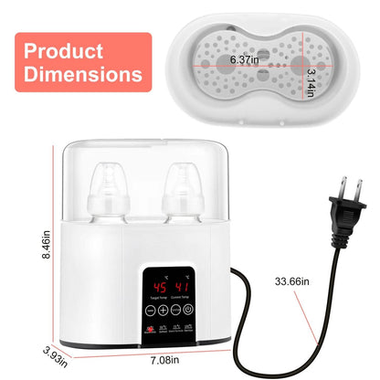 Electric Baby Milk Bottle Warmer Fit with 4 Heating Modes Adjustable Temperature Display Screen - A-1 Thread Vault