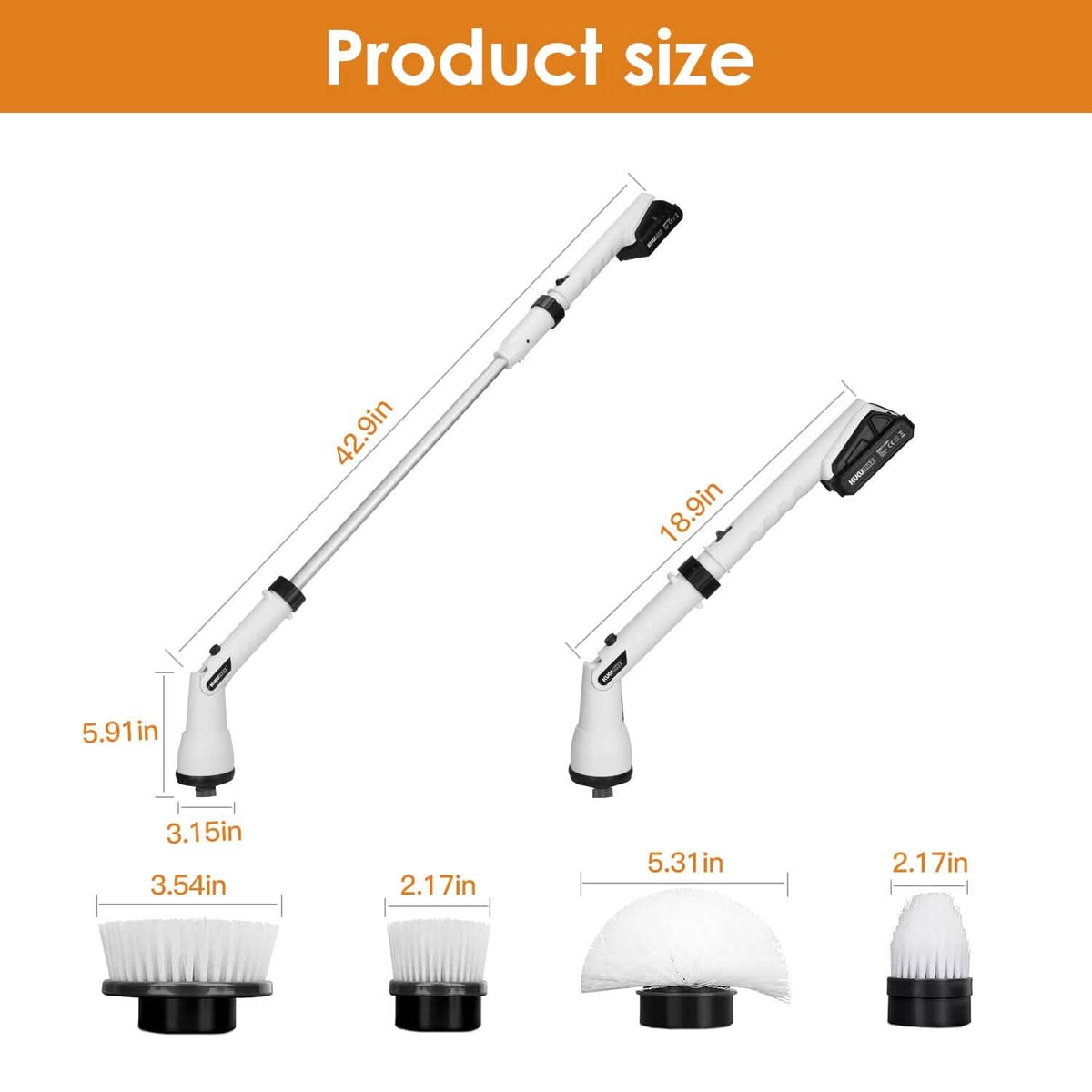 Electric Cordless Spin Scrubber Cleaning Brush with 4 Replaceable Heads - A-1 Thread Vault