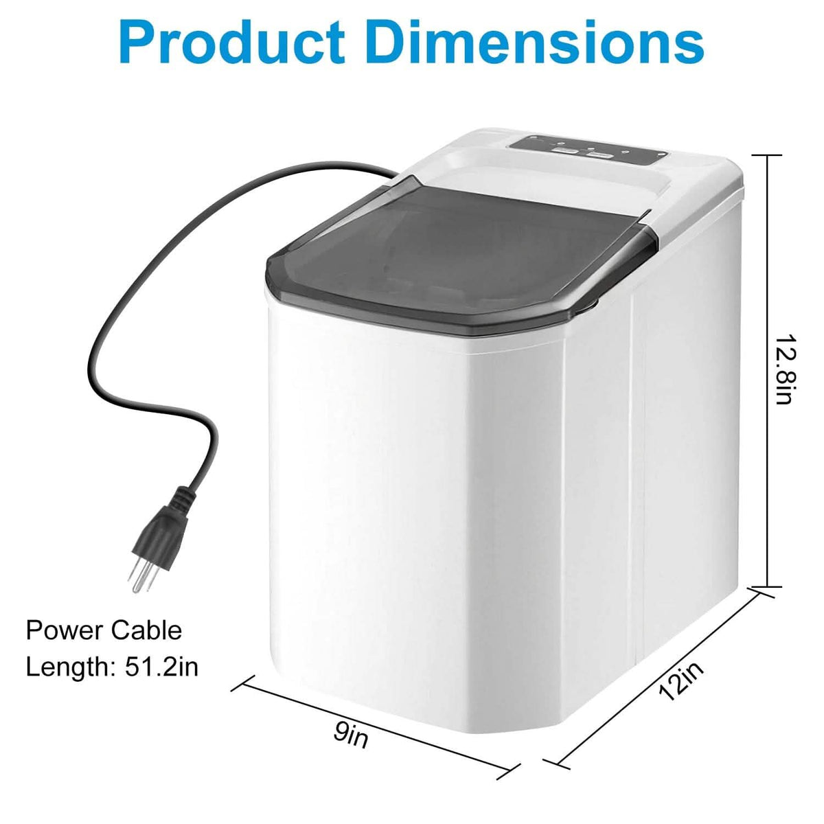 Electric Countertop Ice Make with Ice Scoop Basket Self Cleaning - A-1 Thread Vault