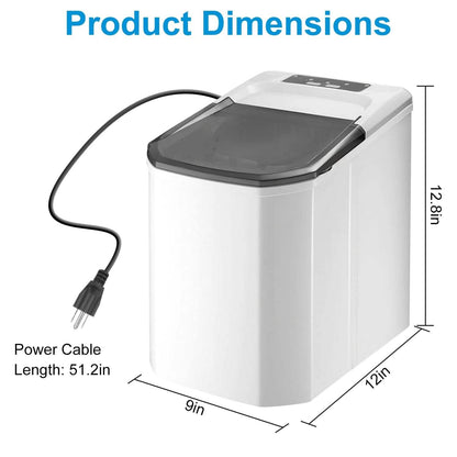 Electric Countertop Ice Make with Ice Scoop Basket Self Cleaning - A-1 Thread Vault
