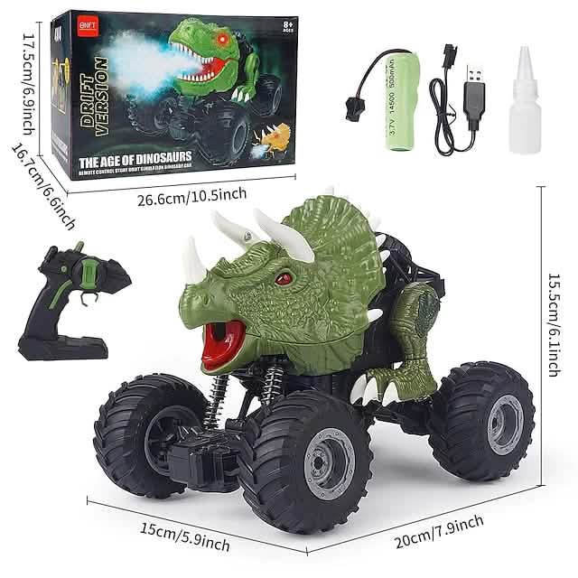 Electric Dinosaur Remote Control Spray Stunt Car - A-1 Thread Vault