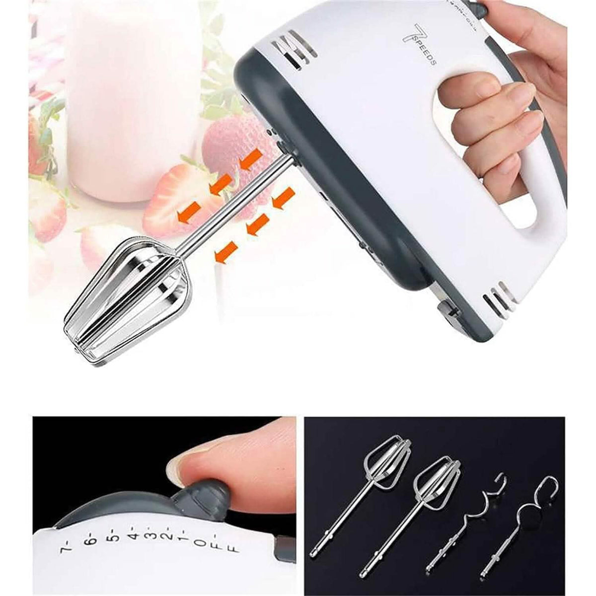 Electric Hand Mixer with 4 Mixing Rods and a Separator - A-1 Thread Vault