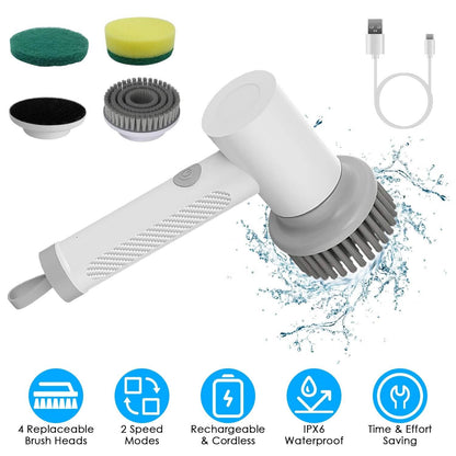 Electric Handheld Spin Scrubber Cordless Cleaning Brush with 2 Rotating Speeds - A-1 Thread Vault