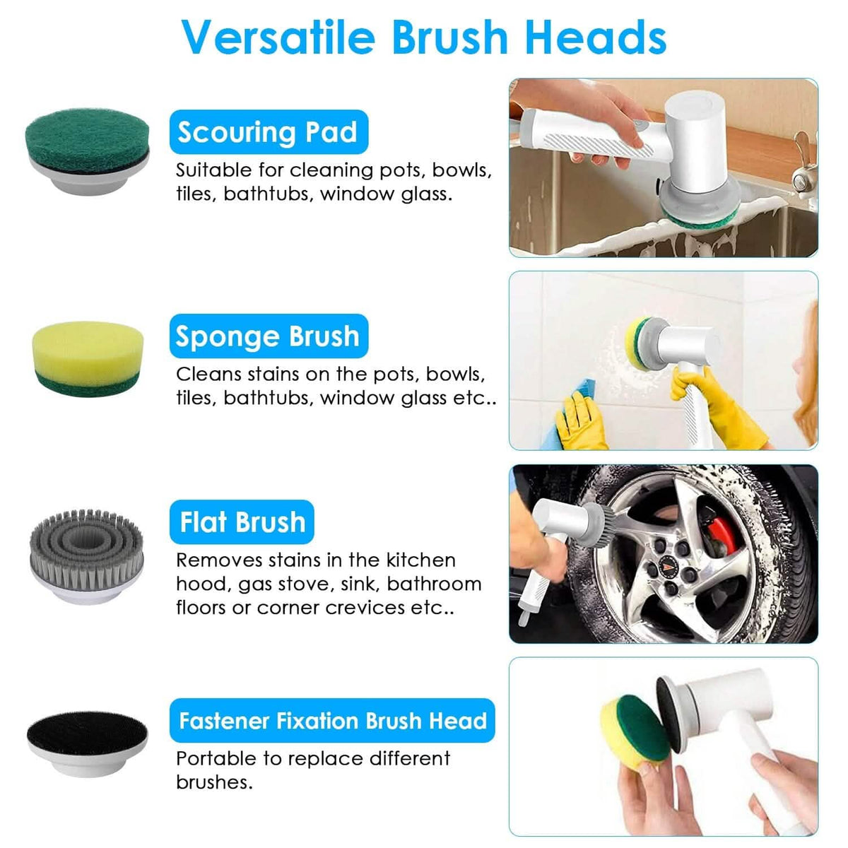 Electric Handheld Spin Scrubber Cordless Cleaning Brush with 2 Rotating Speeds - A-1 Thread Vault