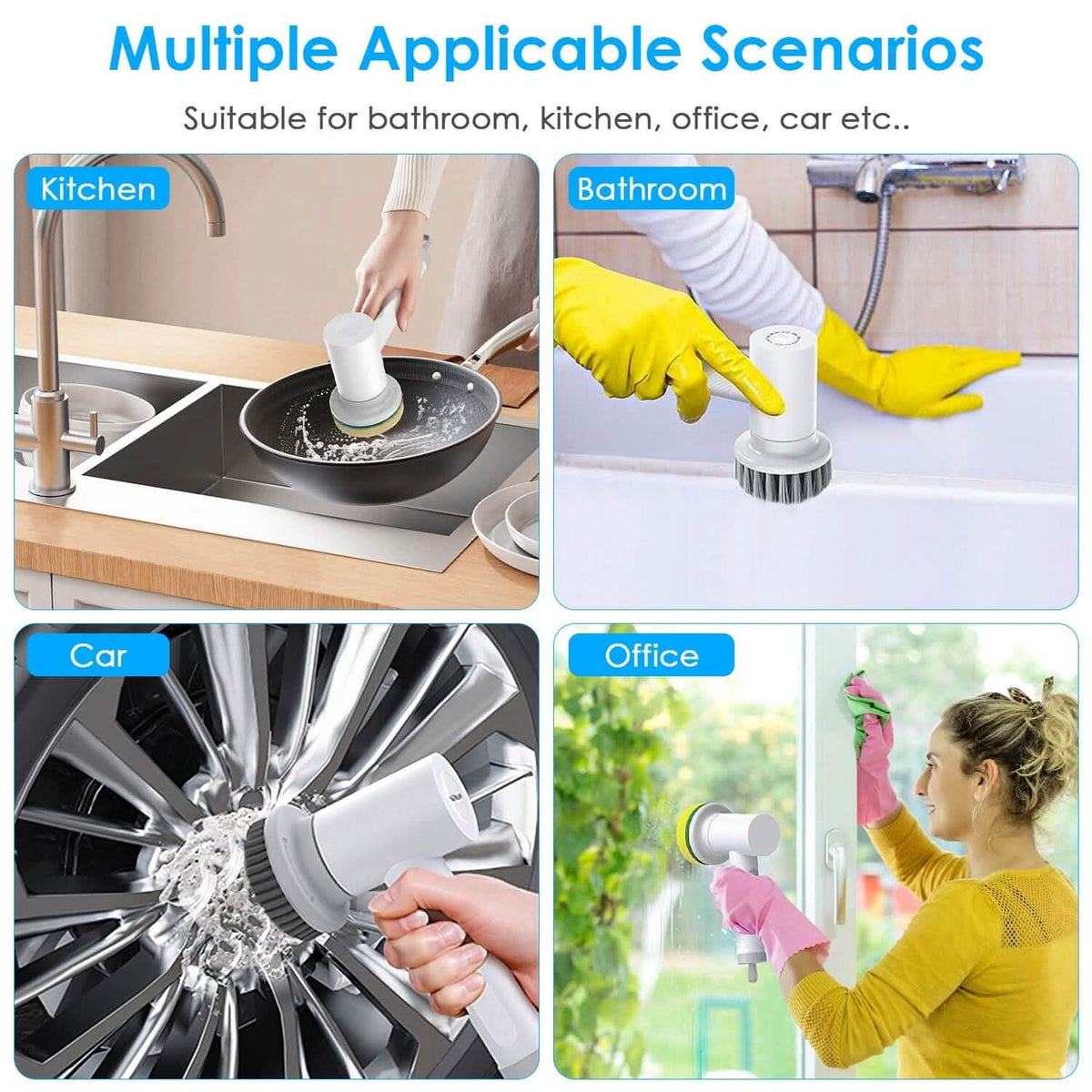 Electric Handheld Spin Scrubber Cordless Cleaning Brush with 2 Rotating Speeds - A-1 Thread Vault