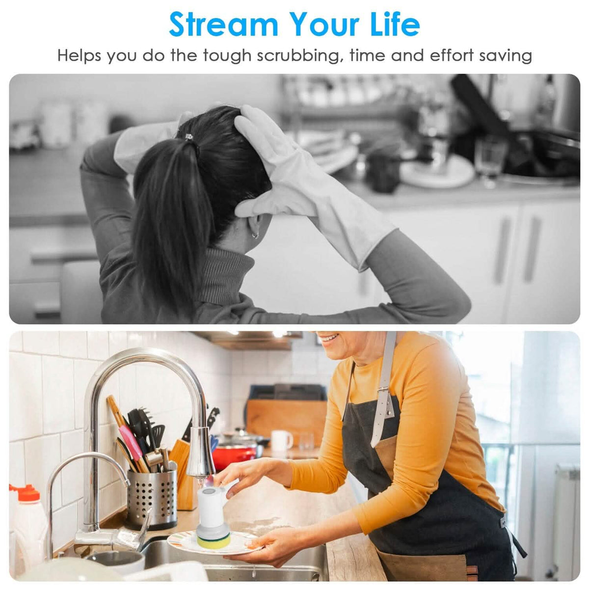 Electric Handheld Spin Scrubber Cordless Cleaning Brush with 2 Rotating Speeds - A-1 Thread Vault