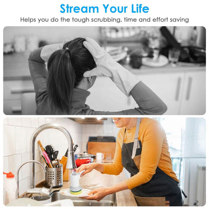 Electric Handheld Spin Scrubber Cordless Cleaning Brush with 2 Rotating Speeds - A-1 Thread Vault