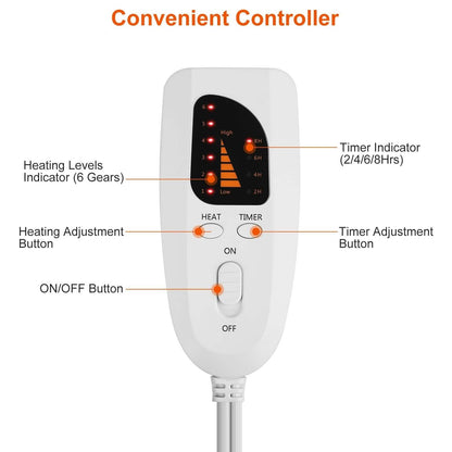 Electric Heated Foot Warmer with 6 Level Heating 4 Level Timing - A-1 Thread Vault