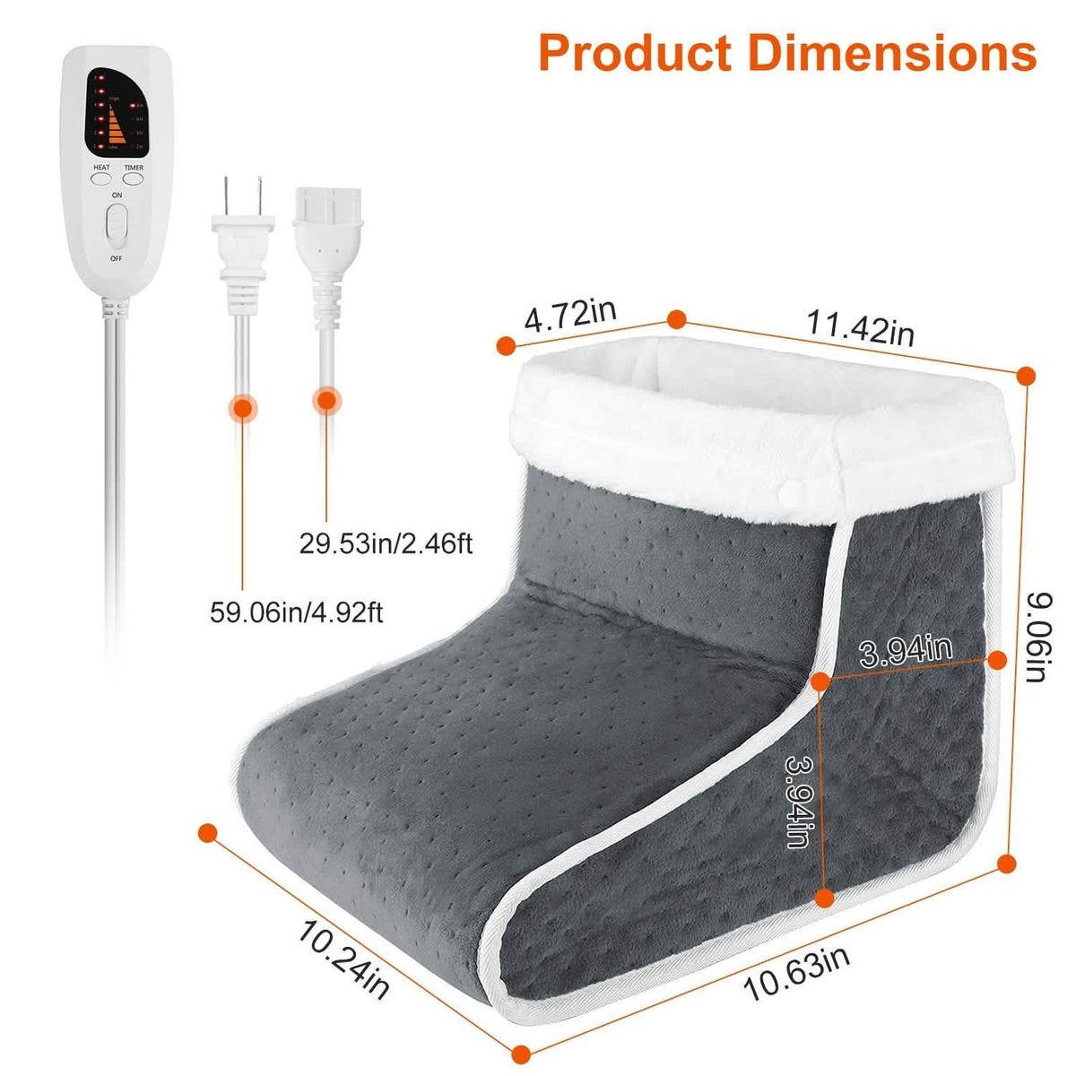 Electric Heated Foot Warmer with 6 Level Heating 4 Level Timing - A-1 Thread Vault