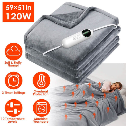 Electric Heated Throw Flannel Heated Blanket - A-1 Thread Vault