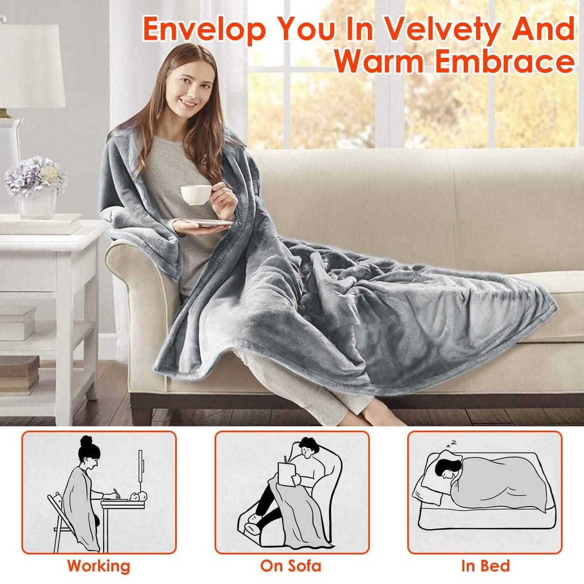 Electric Heated Throw Flannel Heated Blanket - A-1 Thread Vault