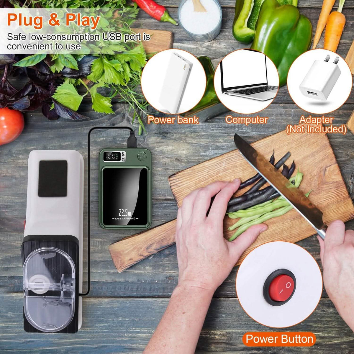 Electric Knife Sharpener with USB Plug - A-1 Thread Vault