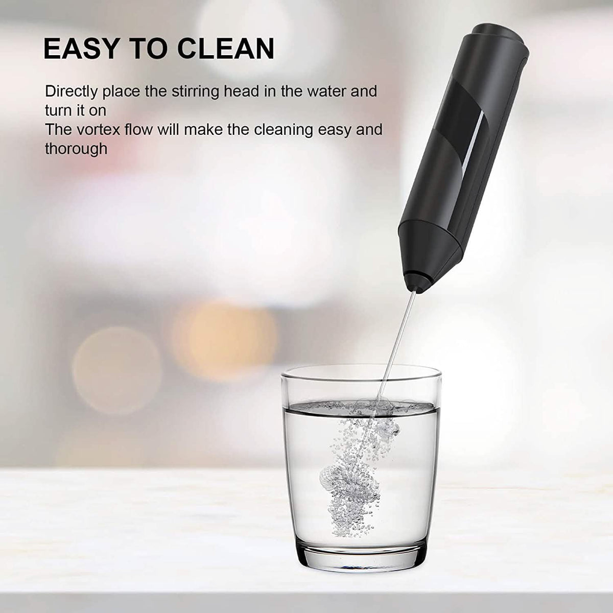 Electric Milk Frother Handheld with Stainless Steel Stand - A-1 Thread Vault
