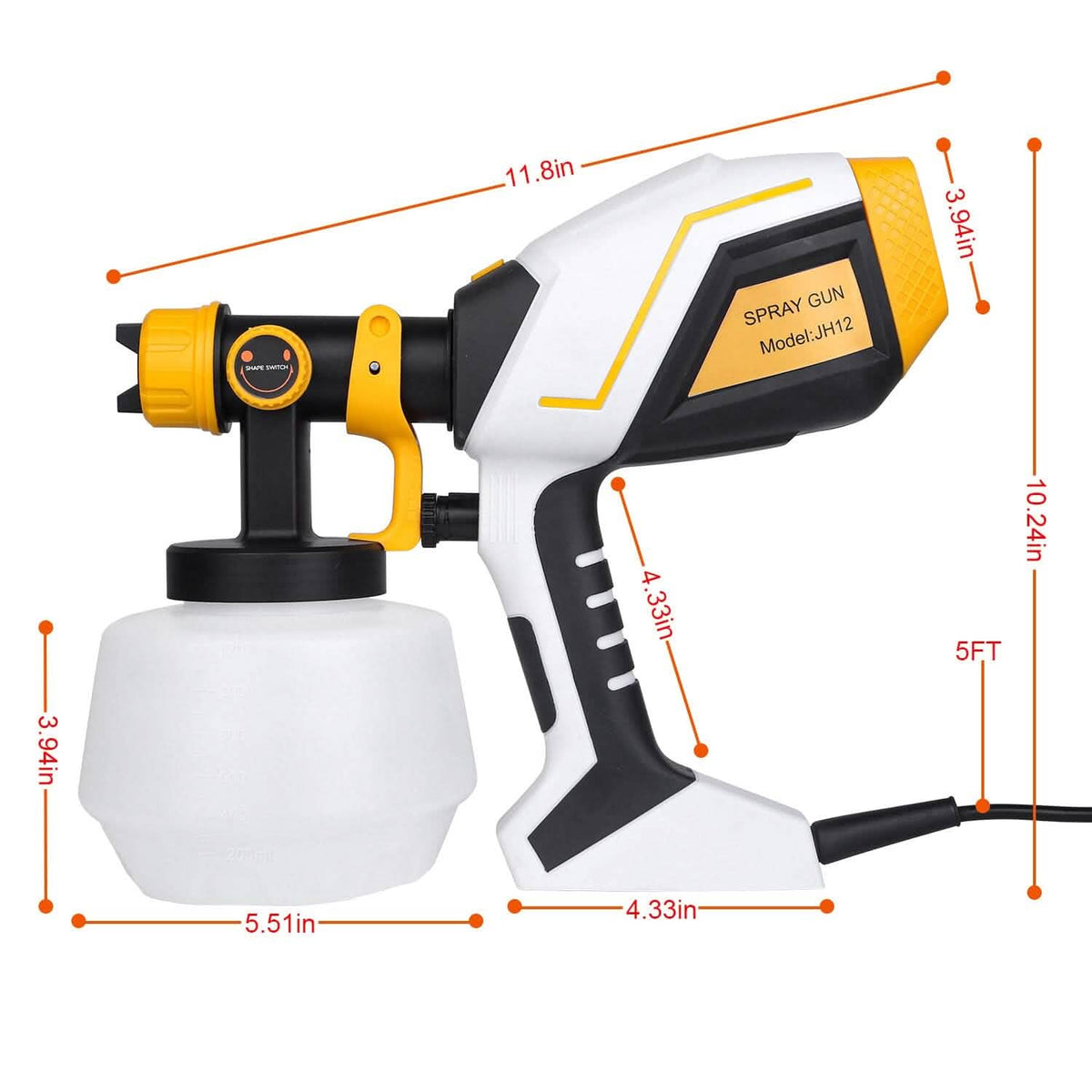 Electric Paint Sprayer HVLP with Different Spray Patterns 1200ML Detachable Container - A-1 Thread Vault