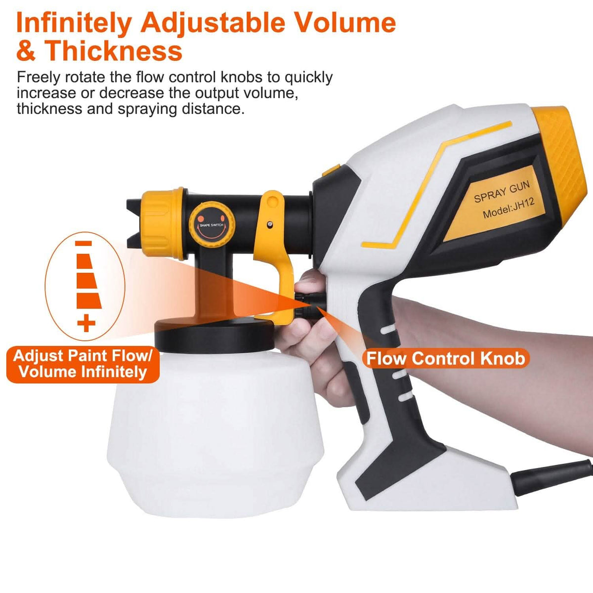 Electric Paint Sprayer HVLP with Different Spray Patterns 1200ML Detachable Container - A-1 Thread Vault