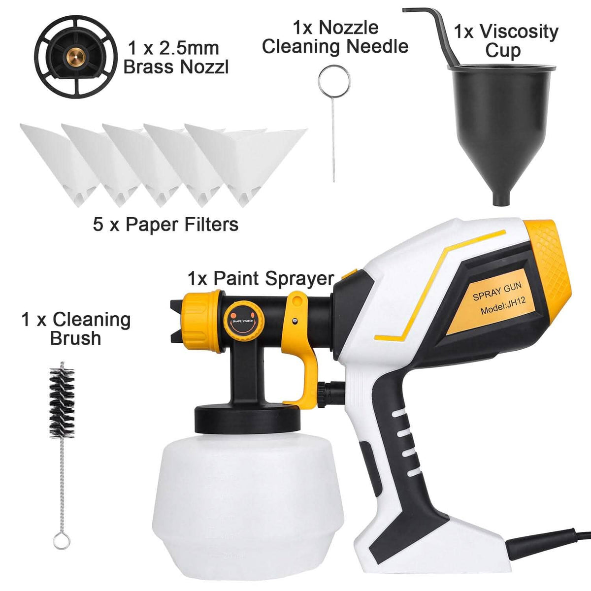 Electric Paint Sprayer HVLP with Different Spray Patterns 1200ML Detachable Container - A-1 Thread Vault