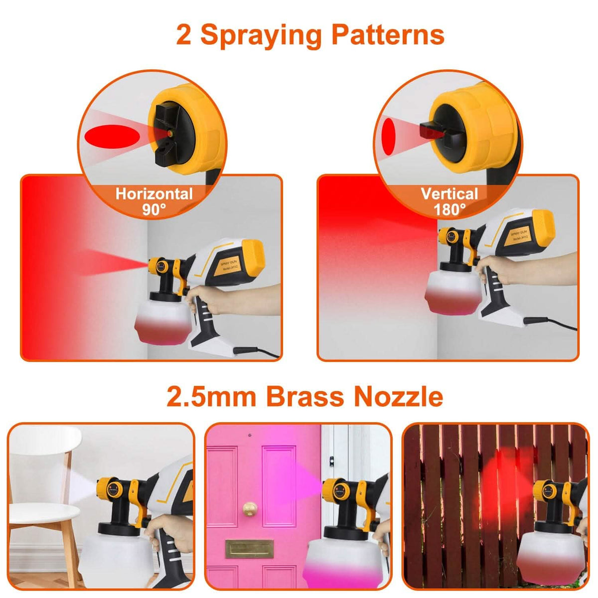 Electric Paint Sprayer HVLP with Different Spray Patterns 1200ML Detachable Container - A-1 Thread Vault